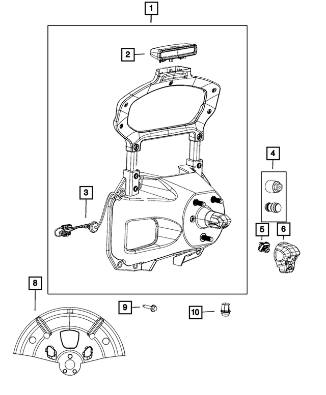 Genuine OEM Mopar Jeep Wrangler Spare Tire Bracket Assembly 2021-2024 68479193AC