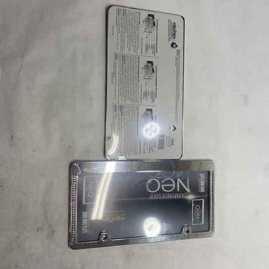 New  Auto-Car-Truck Diamond Bling Crystal Chrome License Plate Tag Frames 15530