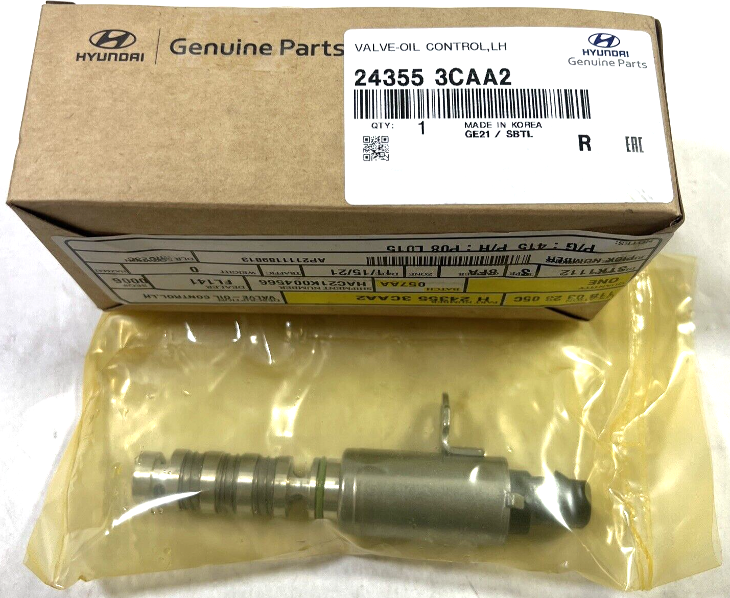Genuine OEM Hyundai K900 Left Side Variable Valve Timing Solenoid Kia 243553CAA2