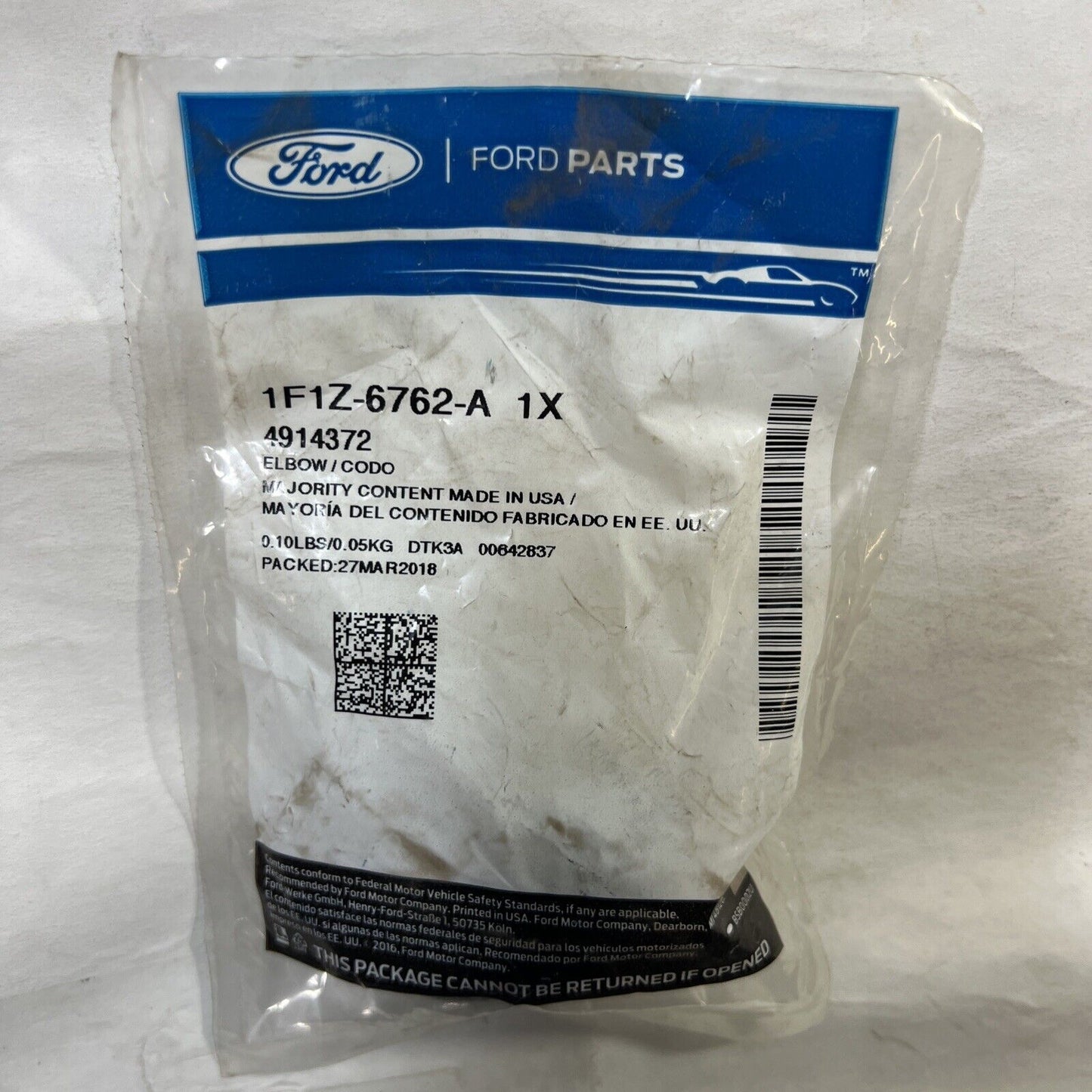 Genuine OEM Ford Vent Tube Elbow 1F1Z6762A