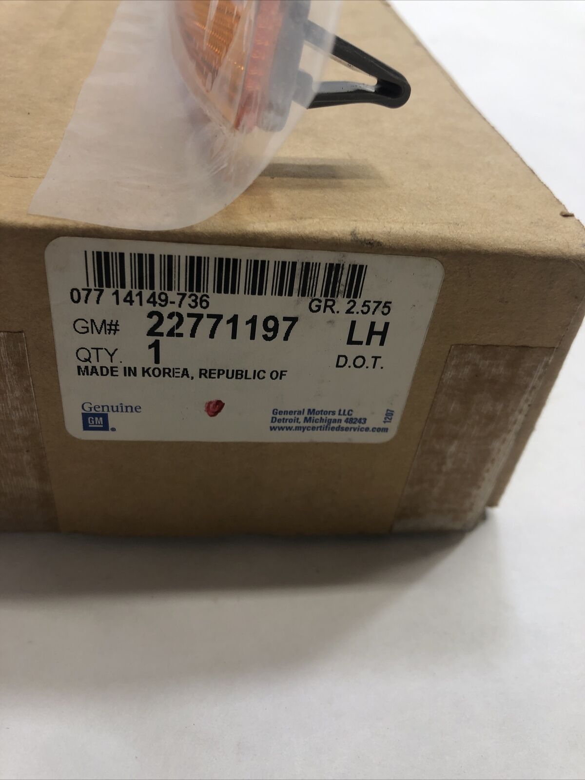 New OEM Genuine GM Chevy Corvette Side Marker 2014-2019 GM 22771197