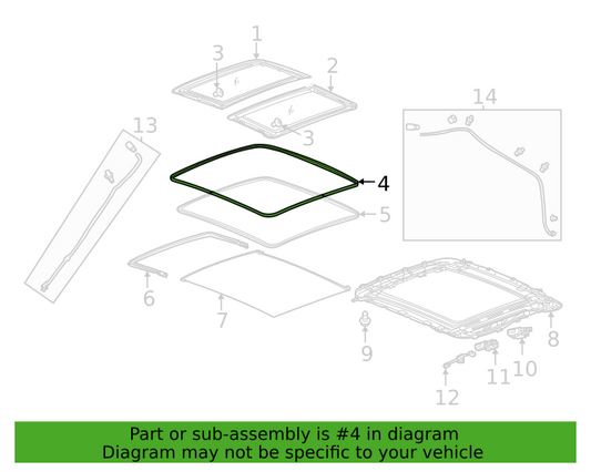 Genuine OEM GM Bolt EUV Glass Weather Strip 2022-2023 42673428