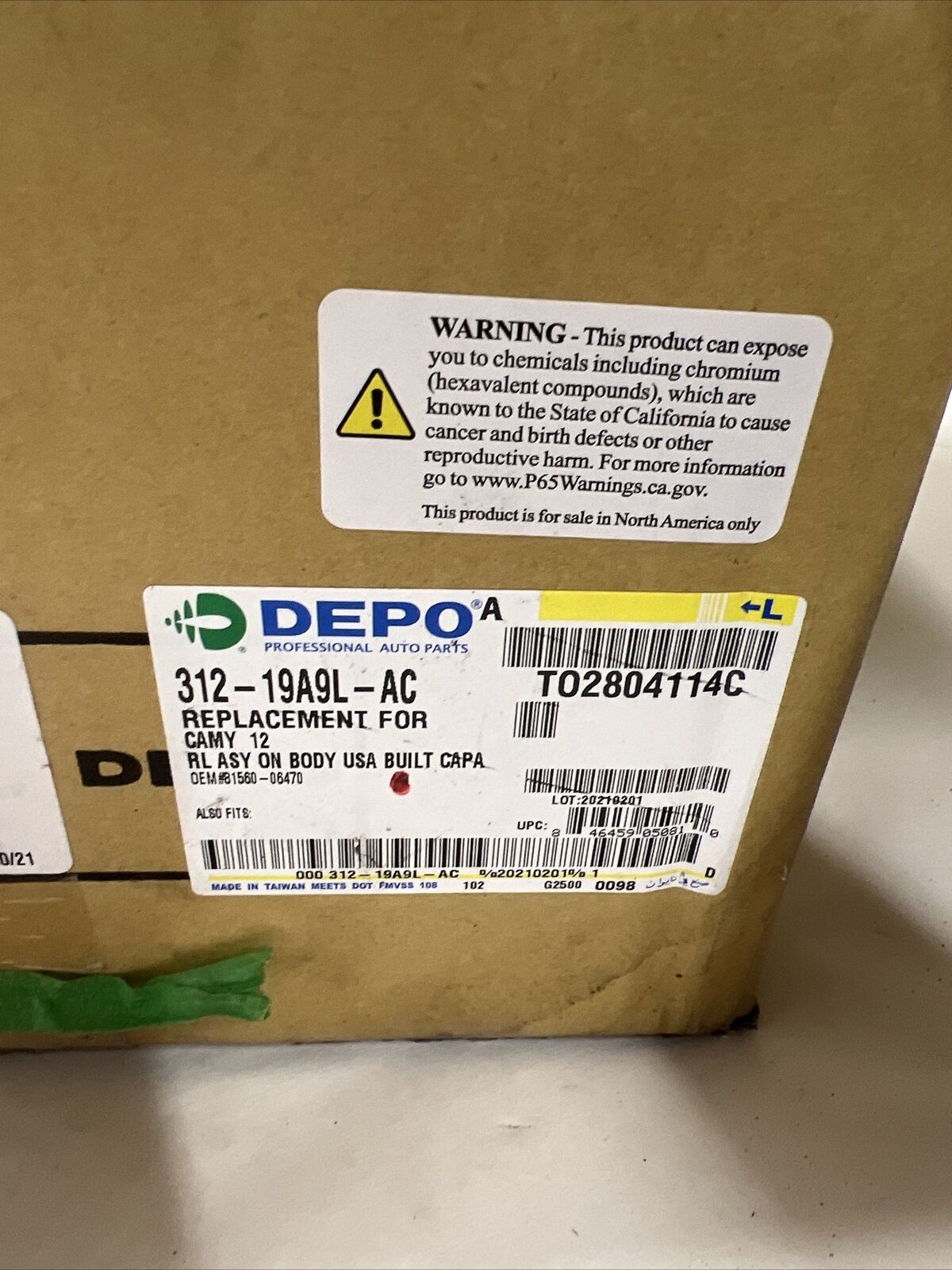 New DEPO for Toyota Camry  2012-2015 Combo Lamp Assembly 8156006470