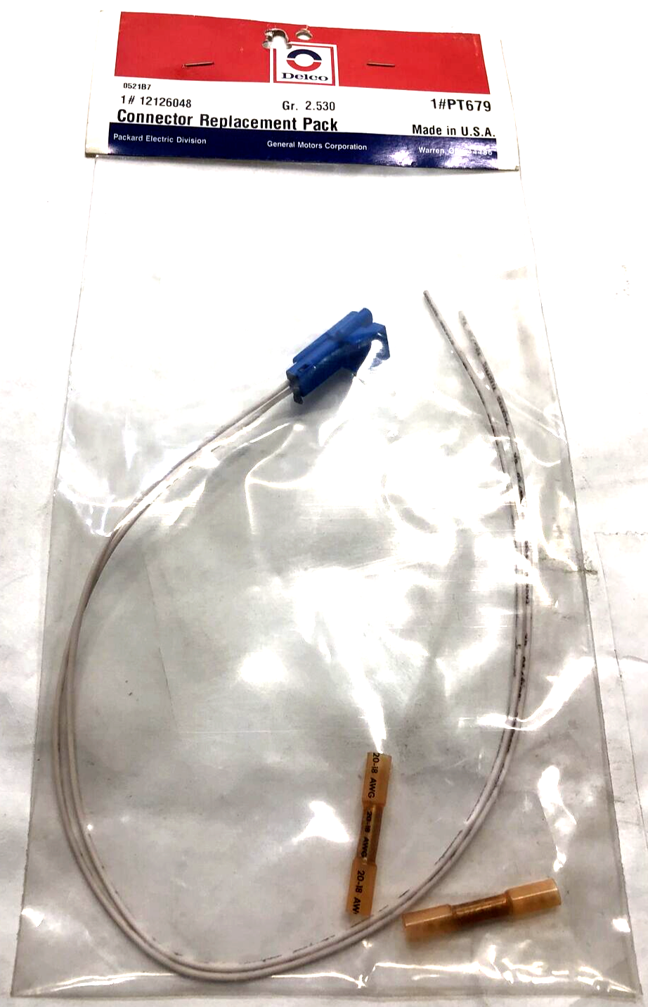 New OEM Genuine GM ACDelco PT679 2-Way Male Blue Multi-Purpose Pigtail 12126048