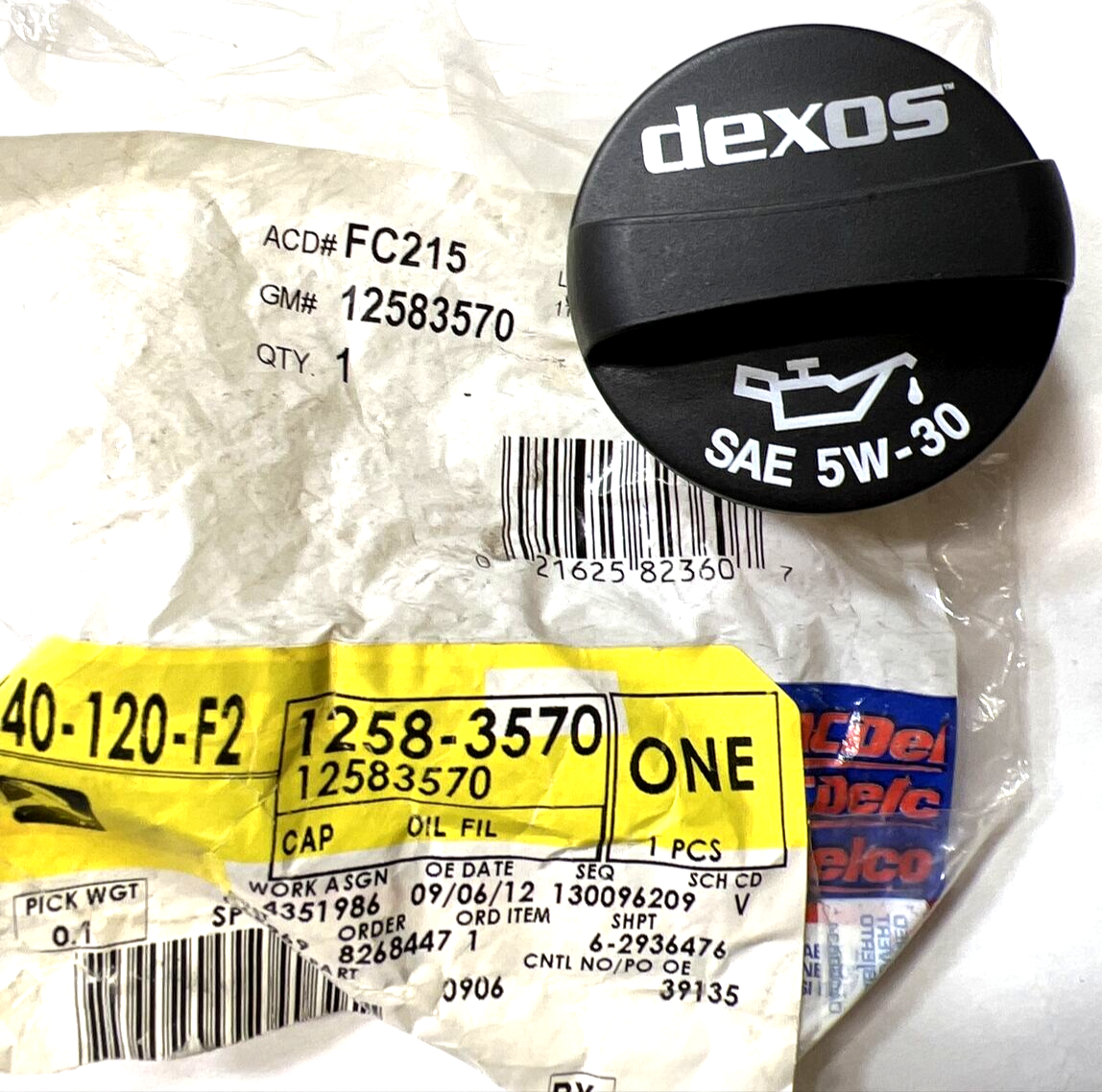 New OEM Genuine GM 2004-2013 ACDelco FC215 Engine Oil Filler Cap 12583570