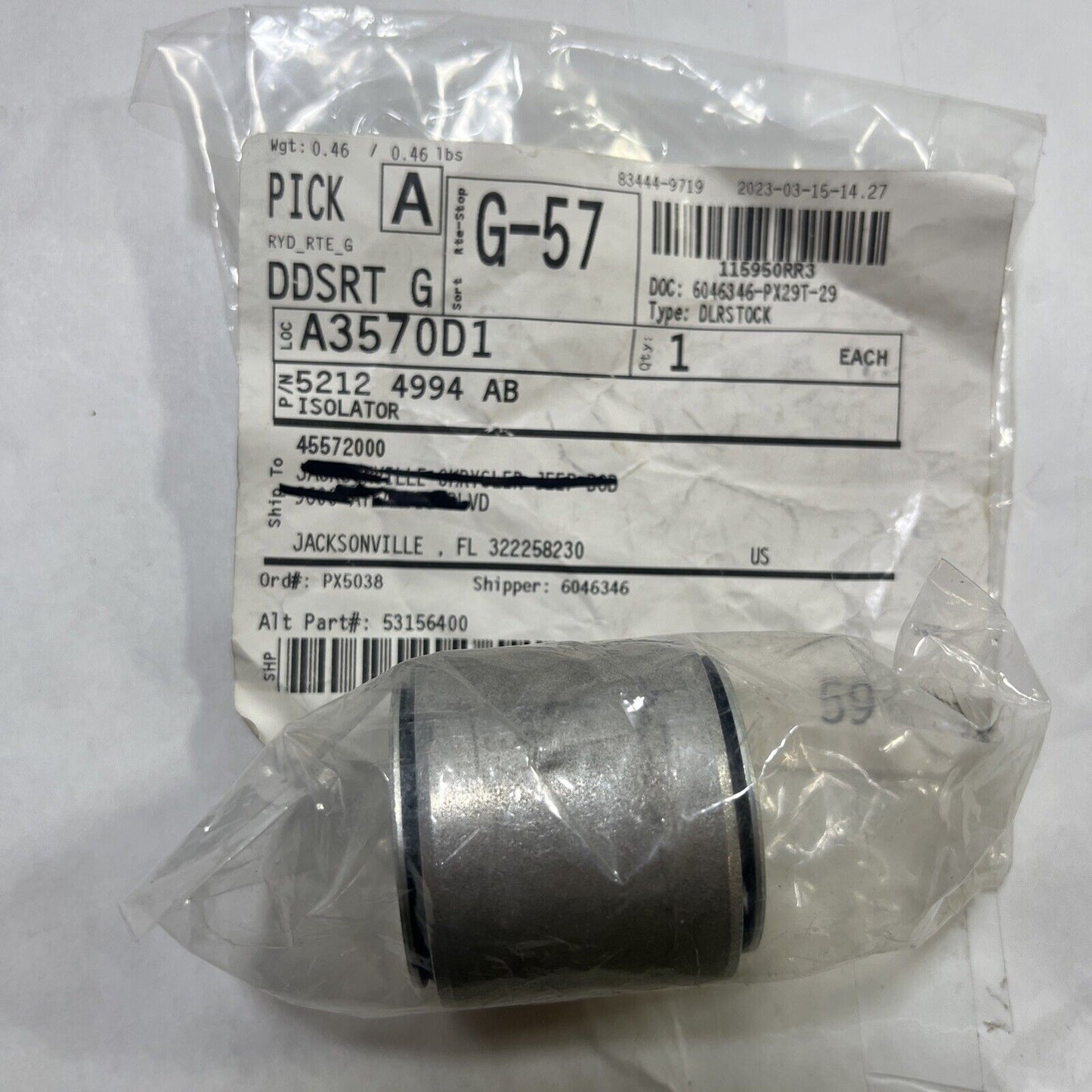 Genuine OEM Mopar Durango Differential Housing Insulator 2011-2023 52124994AB