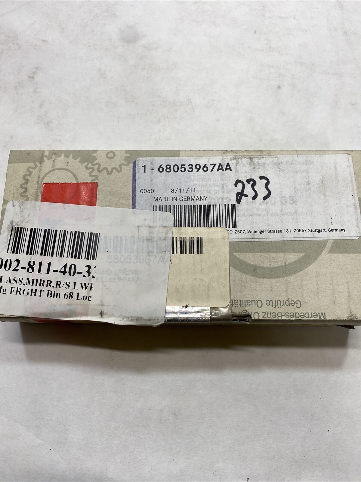 New OEM Genuine Mopar Spotter Mirror Glass Sprinter Van Driver Side 68053976AA