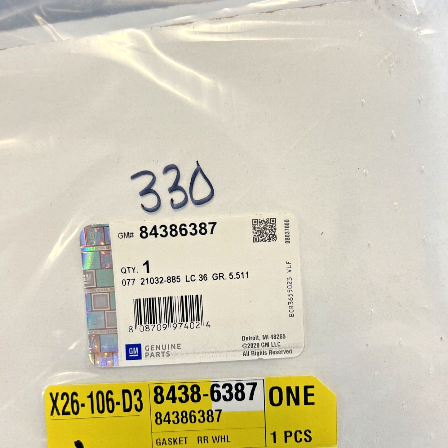 Genuine OEM GM Rear Wheel Drive Differential Carrier Housing Gasket 84386387