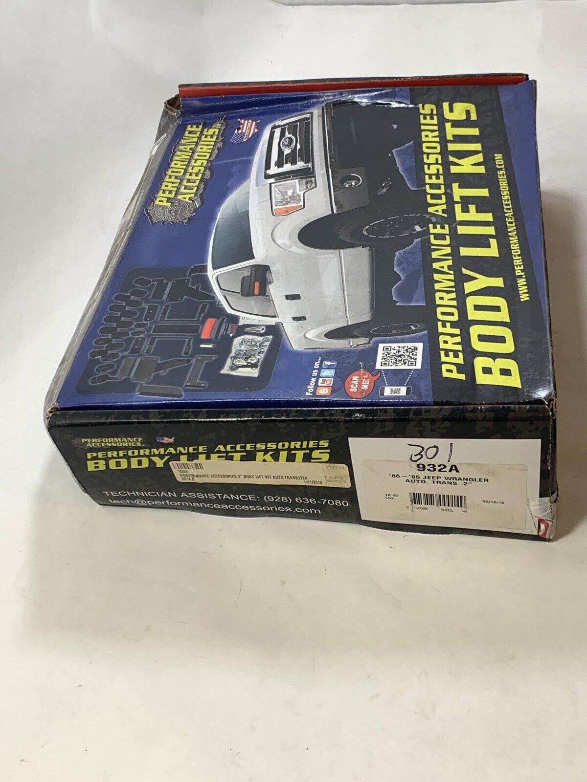 New 2" Body Lift for Jeep Wrangler 1987-1995 Daystar PA932A