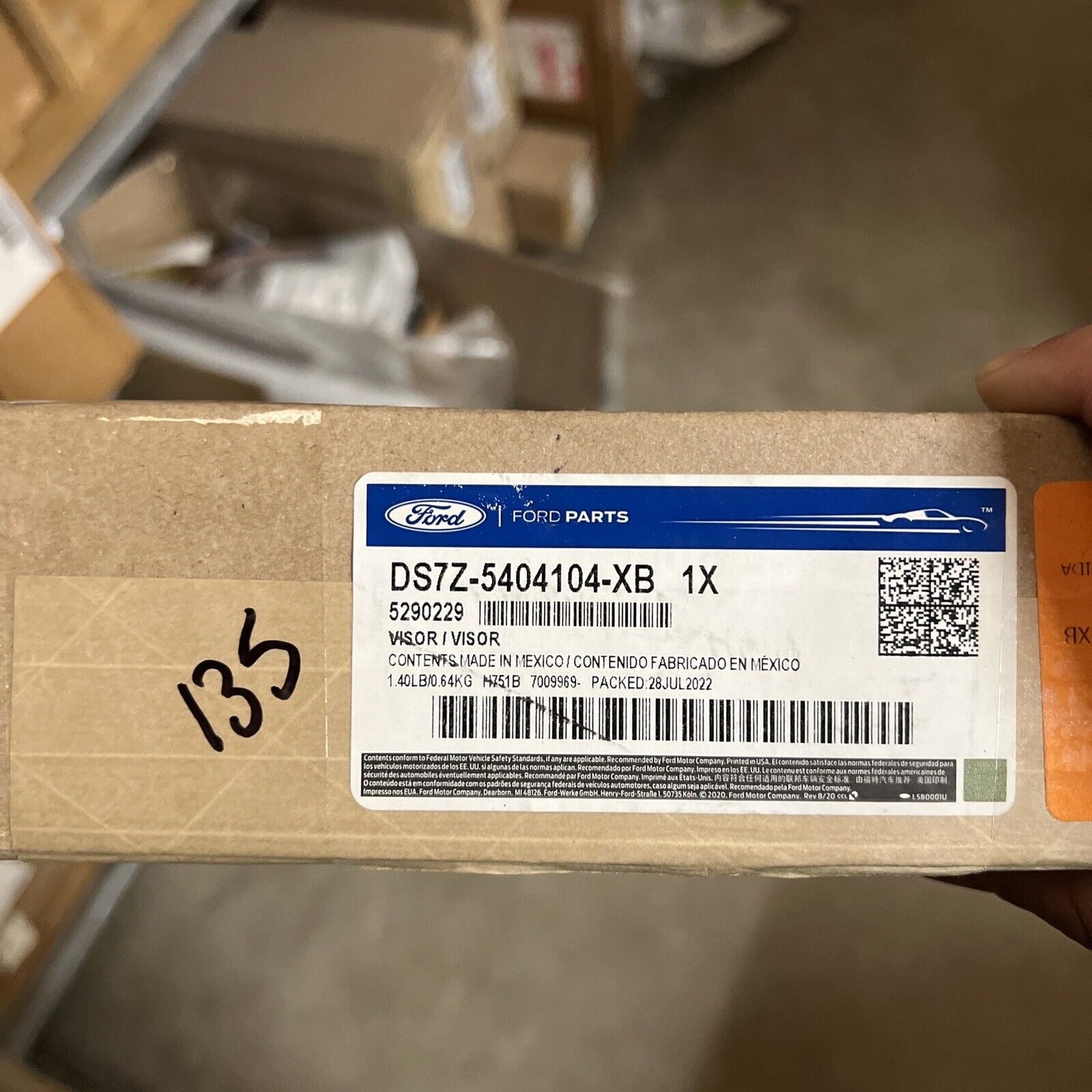 New OEM Genuine Ford Fusion 2013-16 Right Passenger Side Sun Visor DS7Z5404104XB