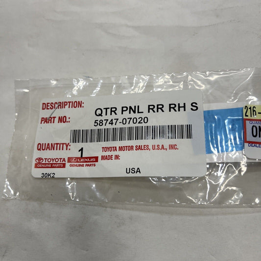 New OEM Genuine Toyota Avalon 2019-2022 Quarter Panel Protector 5874707020