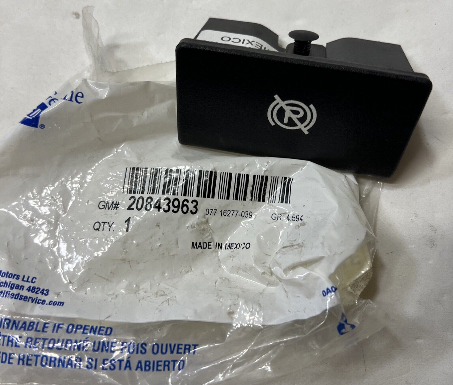 New OEM Genuine General Motors Ebony Parking Brake Release Handle 20843963