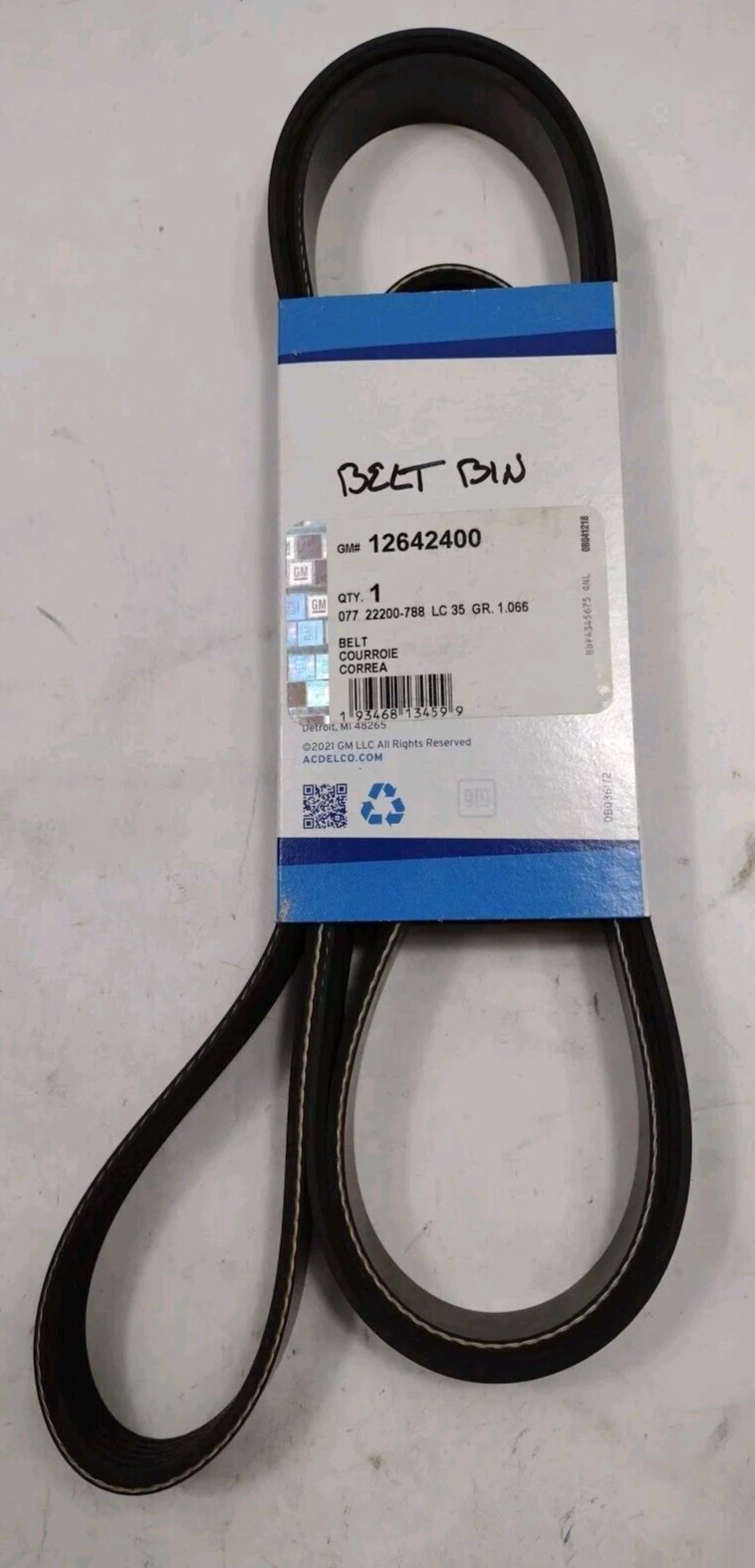Genuine OEM GM Chevy Camaro Serpentine Belt 2013-2015 12642400