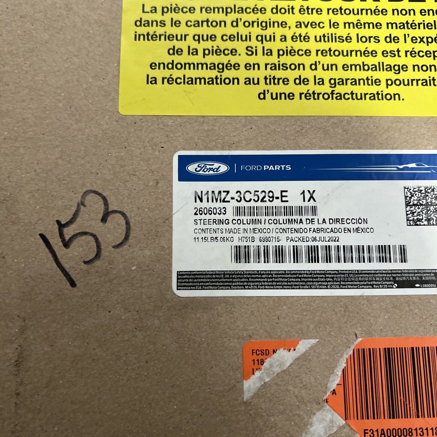 New OEM Genuine Ford Column Assembly Steering N1MZ3C529E