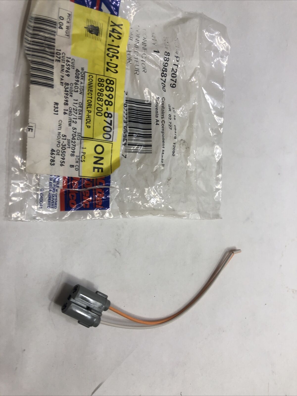 New OEM Genuine GM 2004-2007 ACDelco PT2079 Headlamp Pigtail 88988700