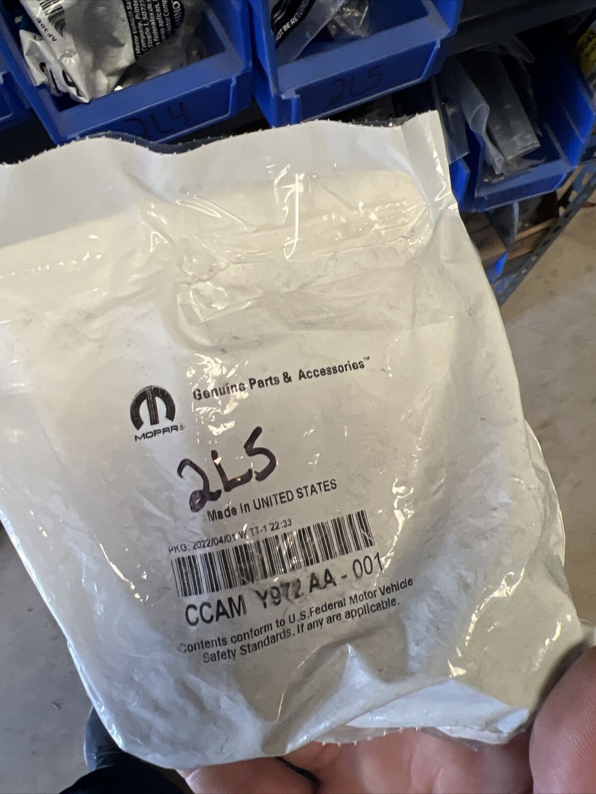 New OEM Genuine Mopar Hex Nut CCAMY972AA