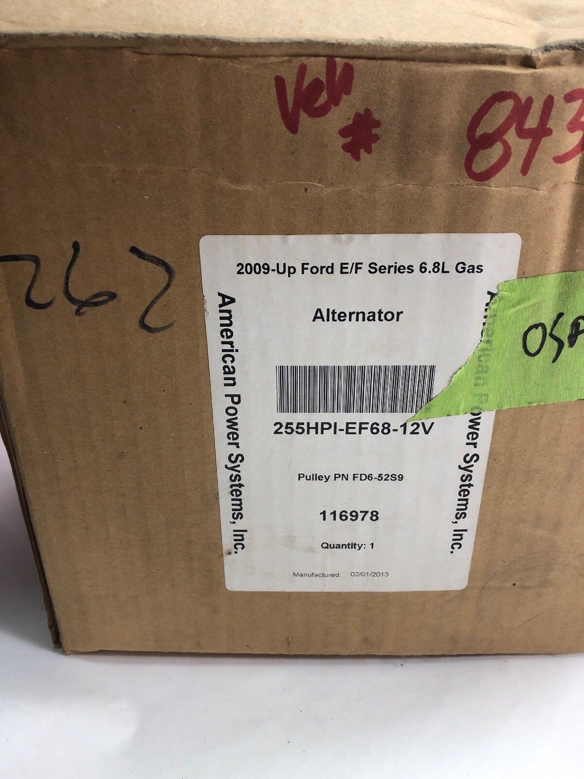 NEW Alternator 255HPI-EF68-12V 116978 American Power Systems