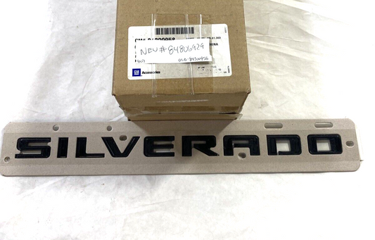 Genuine OEM GM Chevrolet Black Silverado Tailgate Emblem Nameplate 84806929