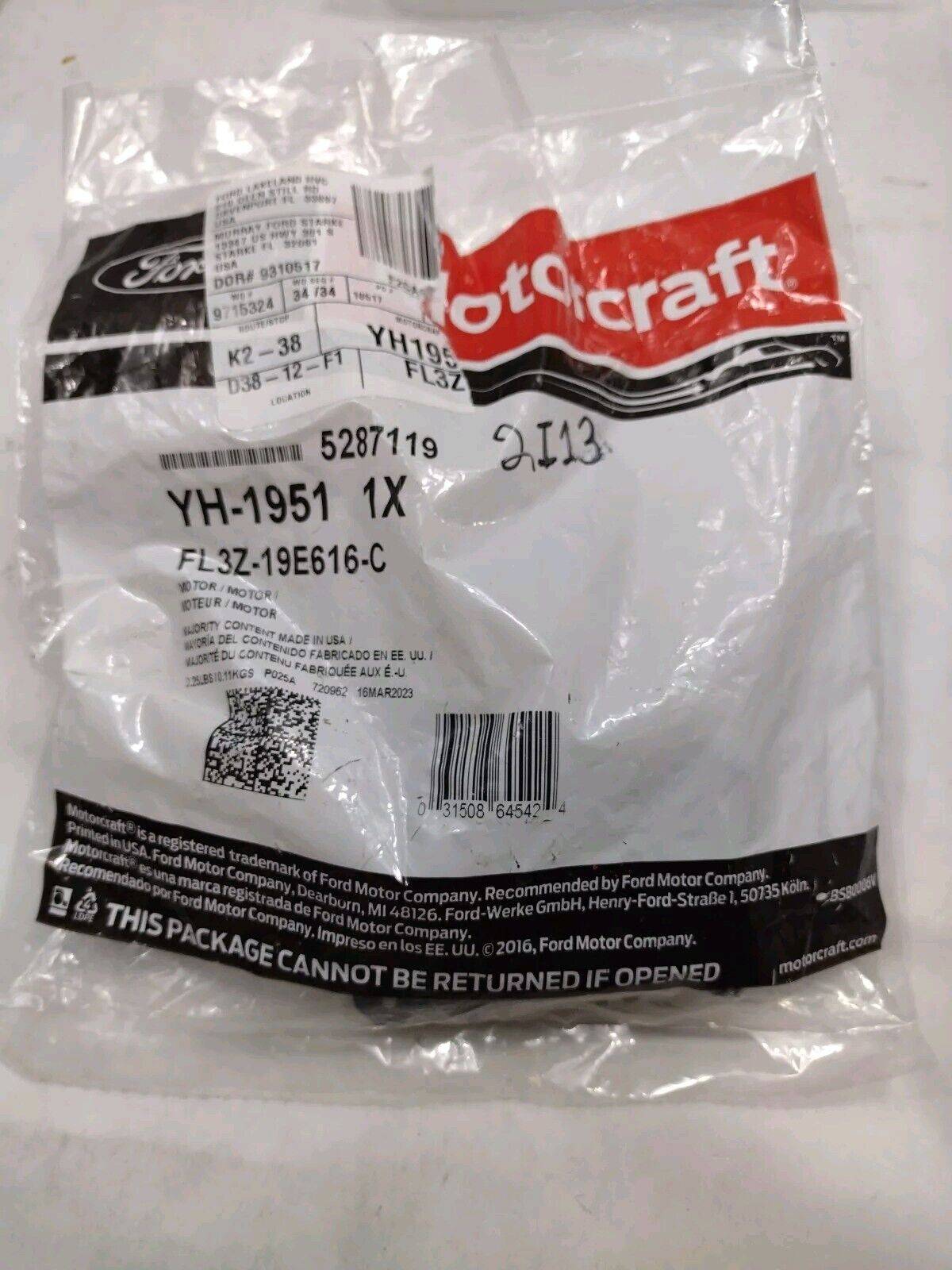 HVAC Defrost Mode Door Actuator-Panel Mode Door Actuator Motorcraft YH1951