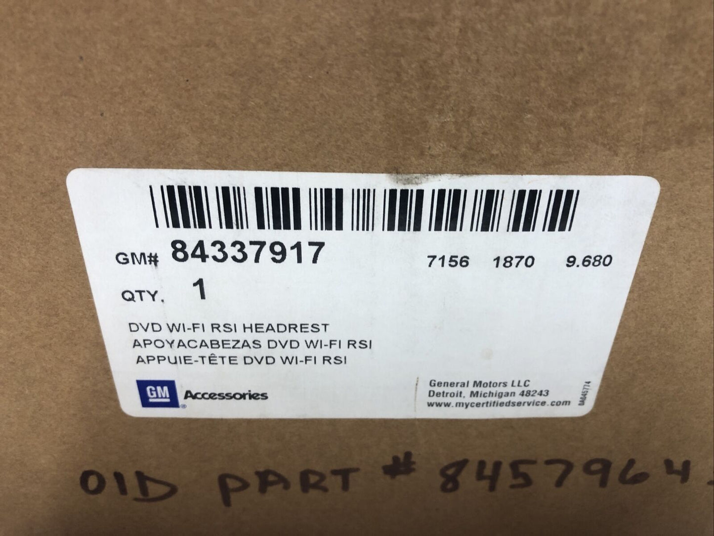 New OEM Genuine GM Traverse Headrest and Video Screens Kit 2018-21 84337917