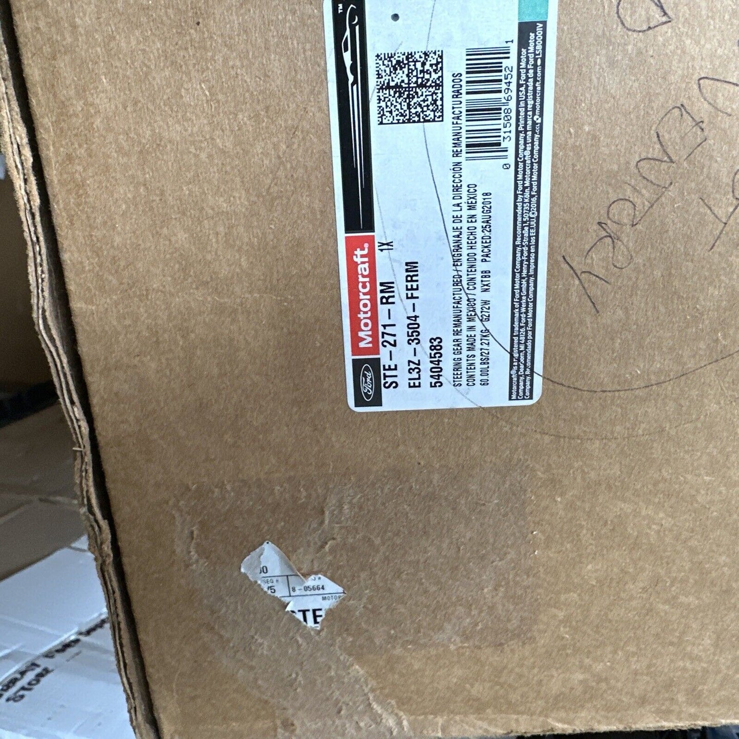 New OEM Ford F150 2011-14 Steering Gear Motorcraft STE-271-RM Reman EL3Z3504FERM