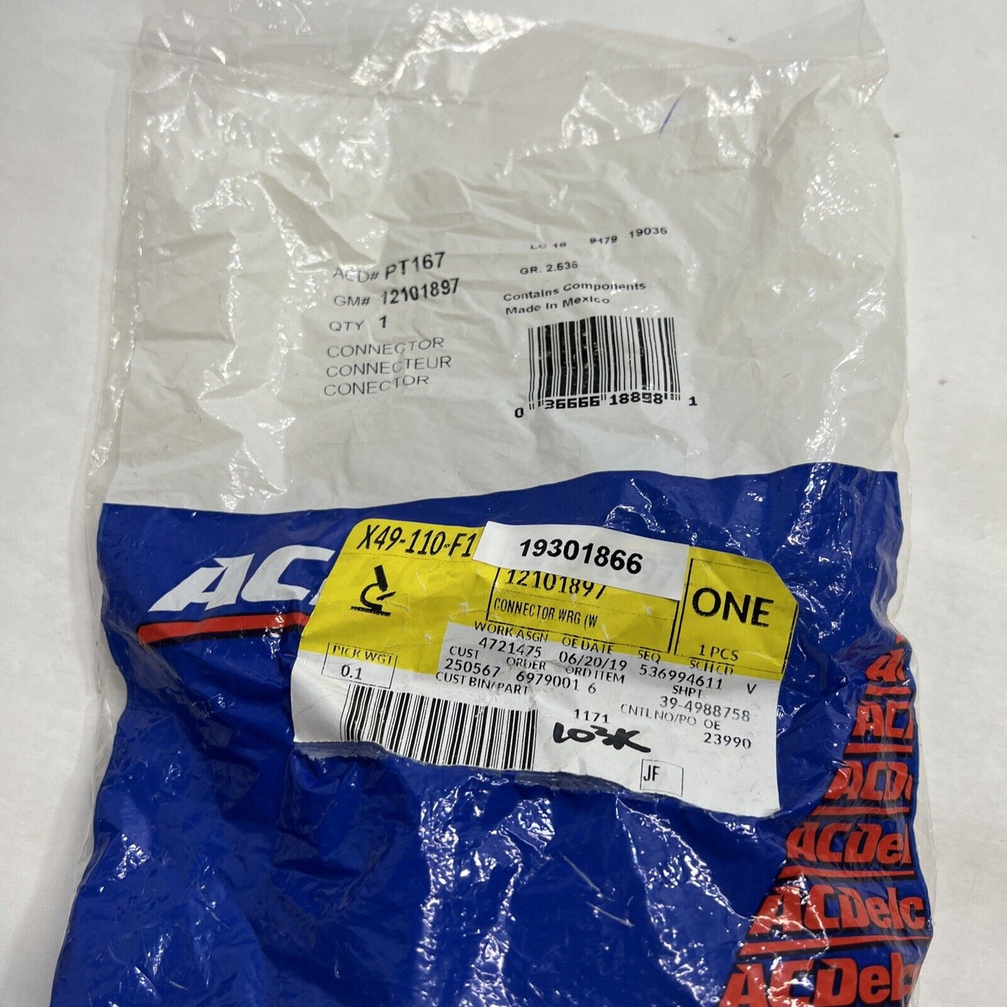 New OEM GM ACDelco Headlamp Connector Pigtail PT167 12101897 Brand New