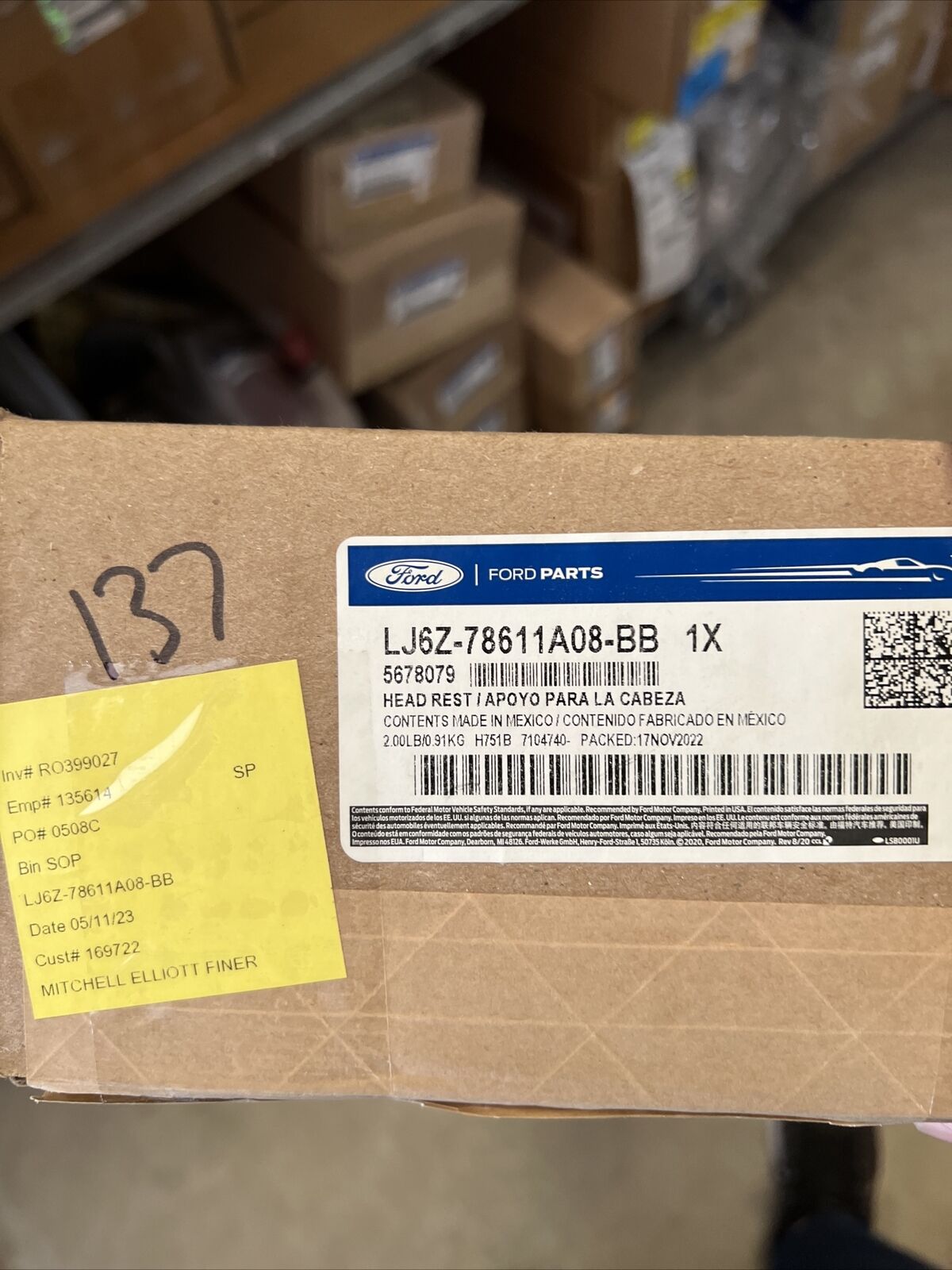 New OEM Genuine Ford Escape 2020-2022 Rear Right Outer Headrest LJ6Z78611A08BB