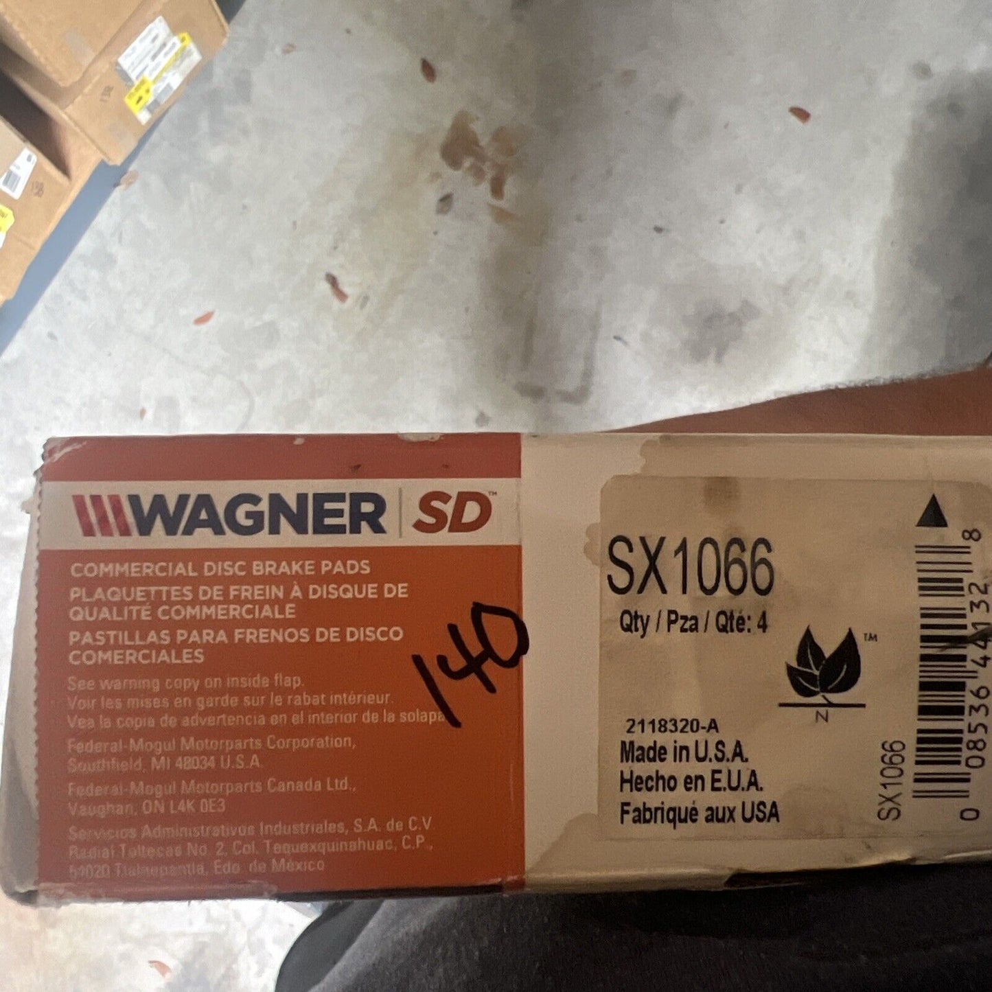 Genuine OEM Wagner Severe Duty Disc Brake Pad Set SX1066