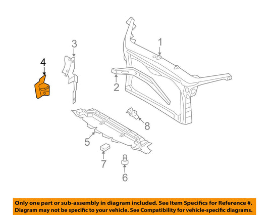 New OEM Mercury Milan Radiator Core Support Air Duct 06-09 6N7Z8311A