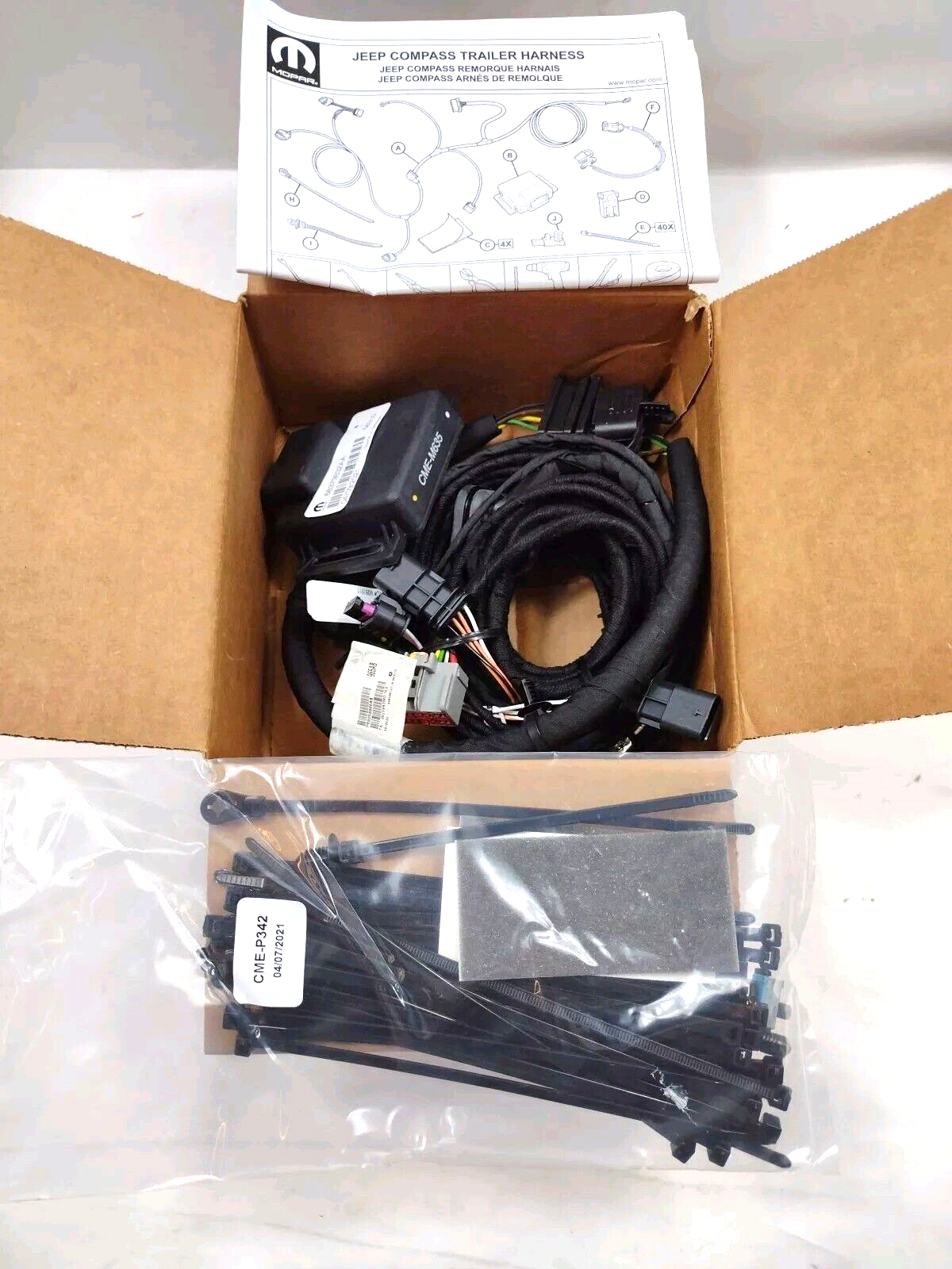 Genuine OEM Mopar Jeep Compass Trailer Tow Wiring Harness 2022-2024 82216362AA