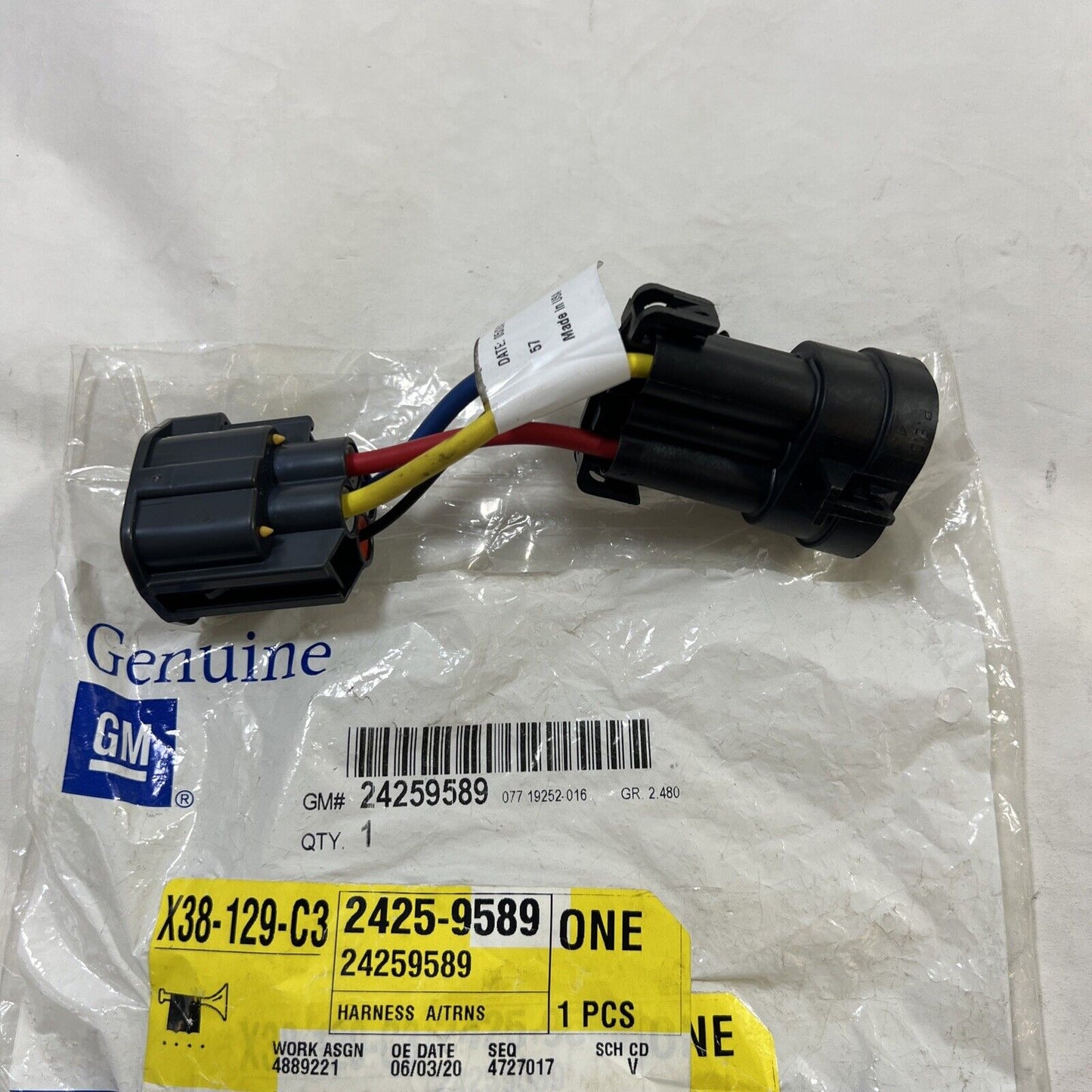 Genuine OEM GM Transmission Auxiliary Oil Pump Adapter Harness 24259589