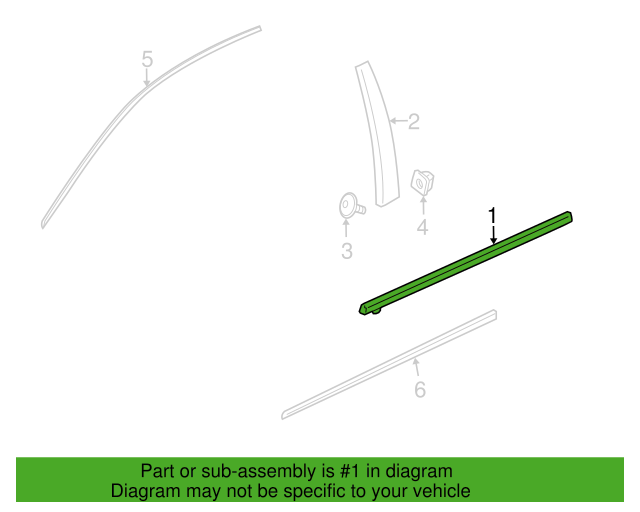 Genuine OEM GM Chevrolet Front Left Side Window Sweep Belt Molding 23387843