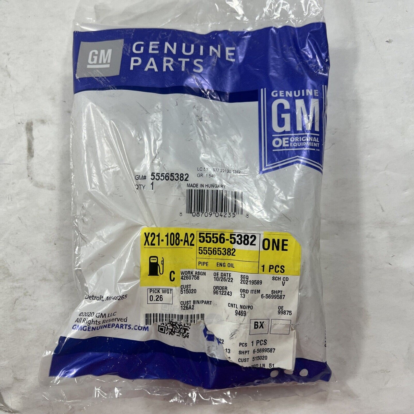Genuine OEM GM Buick Encore Engine Oil Cooler Pipe O-Ring set 2011-2021 55565382