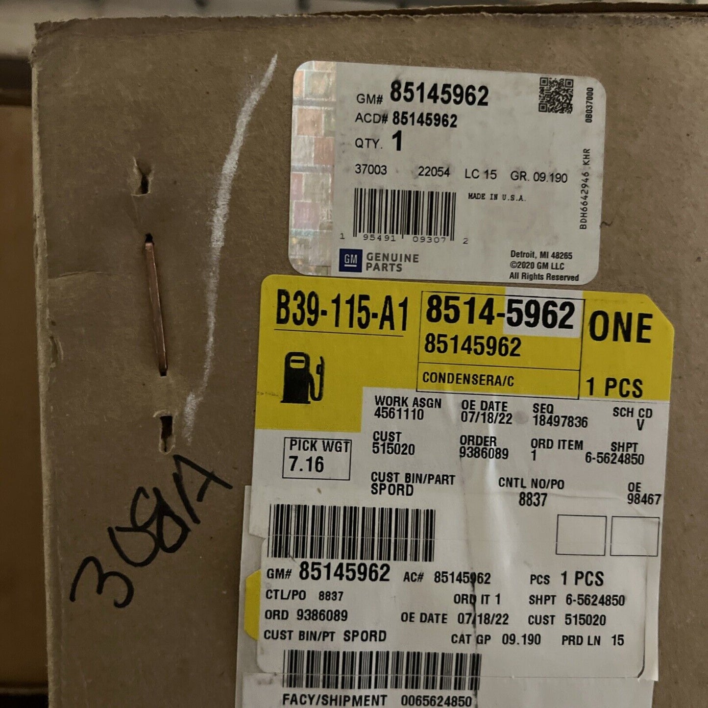 Genuine OEM GM Chevrolet Silverado 2500 Condenser 2015-2019 85145962