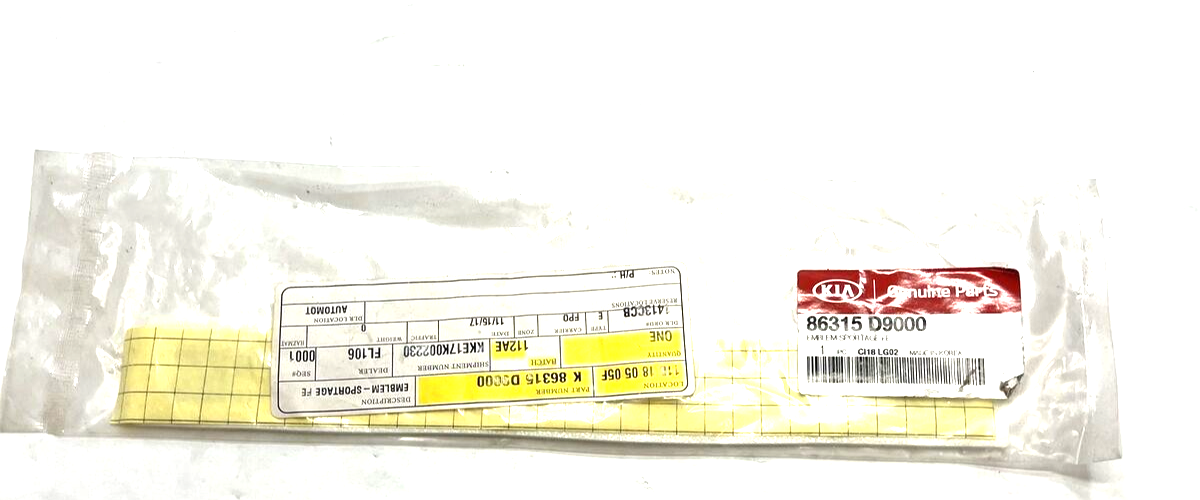 New OEM Genuine Kia Sportage 2017-2019 Emblem Nameplate 86315D9000