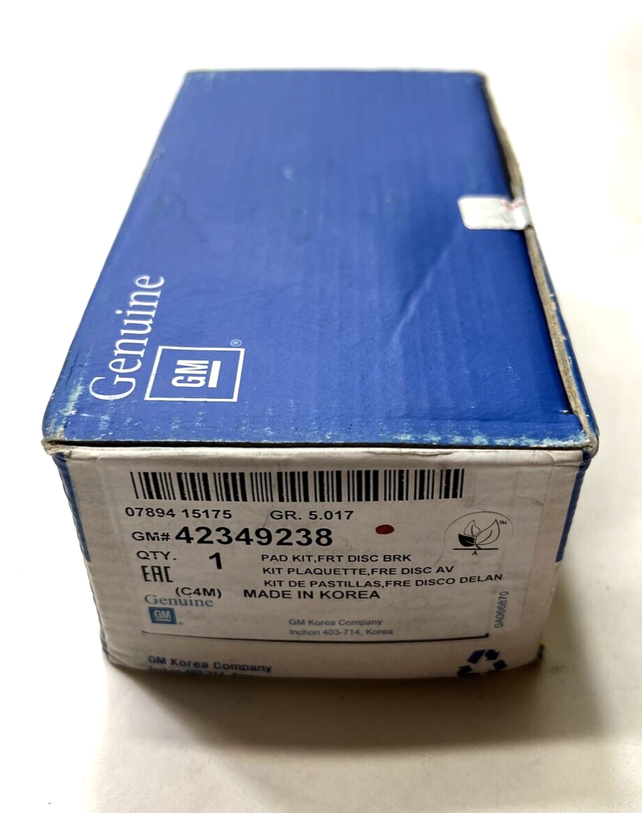 New GM Front Brake Pads 2016 Chevrolet Spark 42349238