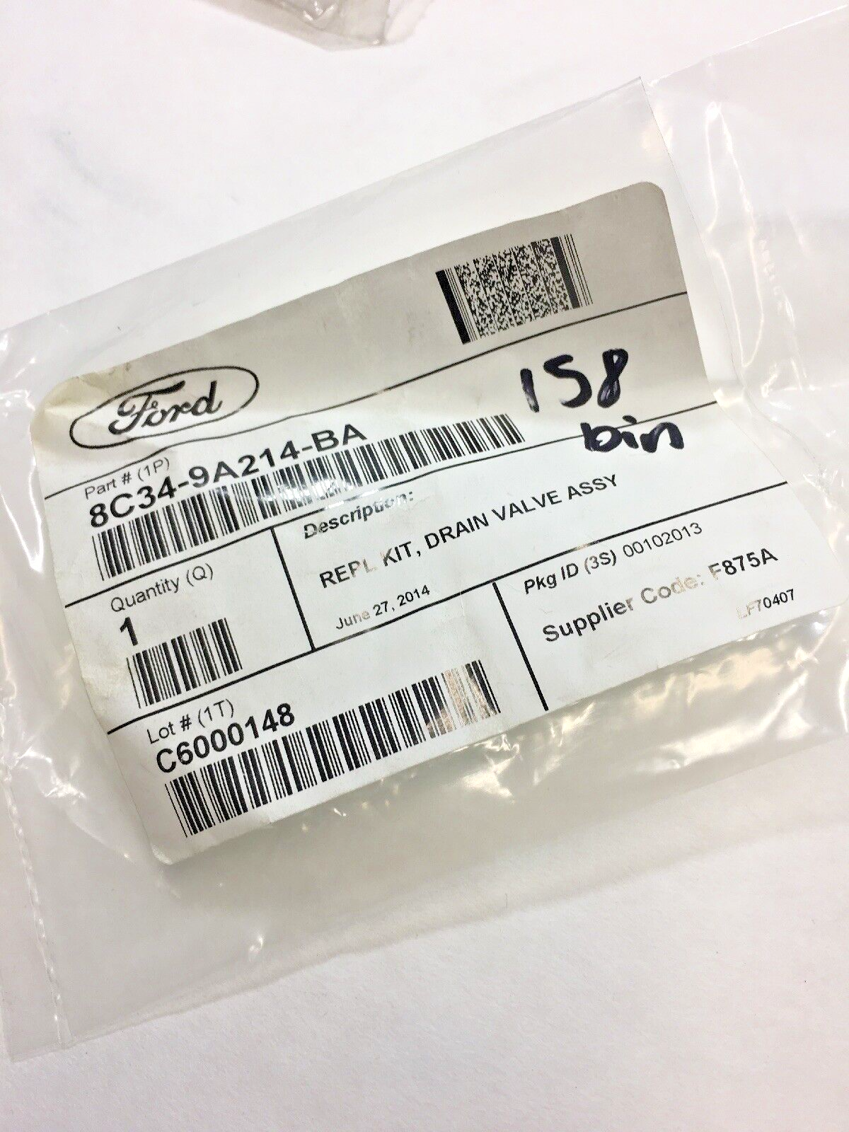 New OEM Ford F150 Fuel Drain Valve Kit 1999-2003 8C349A214BA