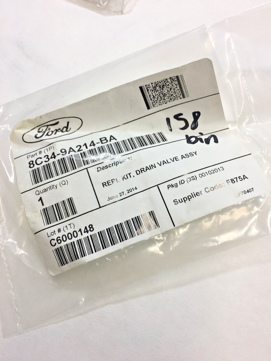 New OEM Ford F150 Fuel Drain Valve Kit 1999-2003 8C349A214BA