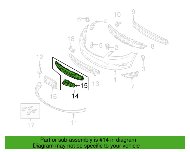 New OEM Genuine Ford Taurus 2010-2012 Bumper Grille AG1Z17K945BA