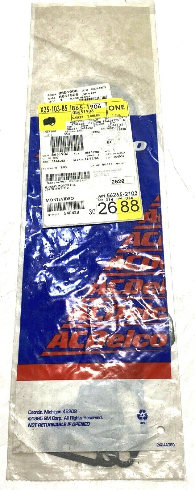 New OEM GM Channel Plate Gasket Kit ACDelco 8651906