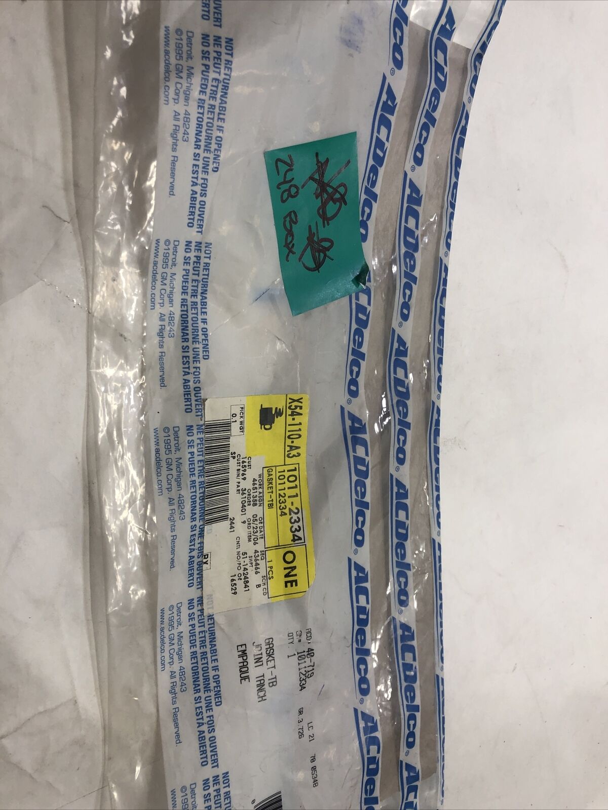 GM  Mnifold Gasket-Fuel Injection Plenum 92-97  10112334