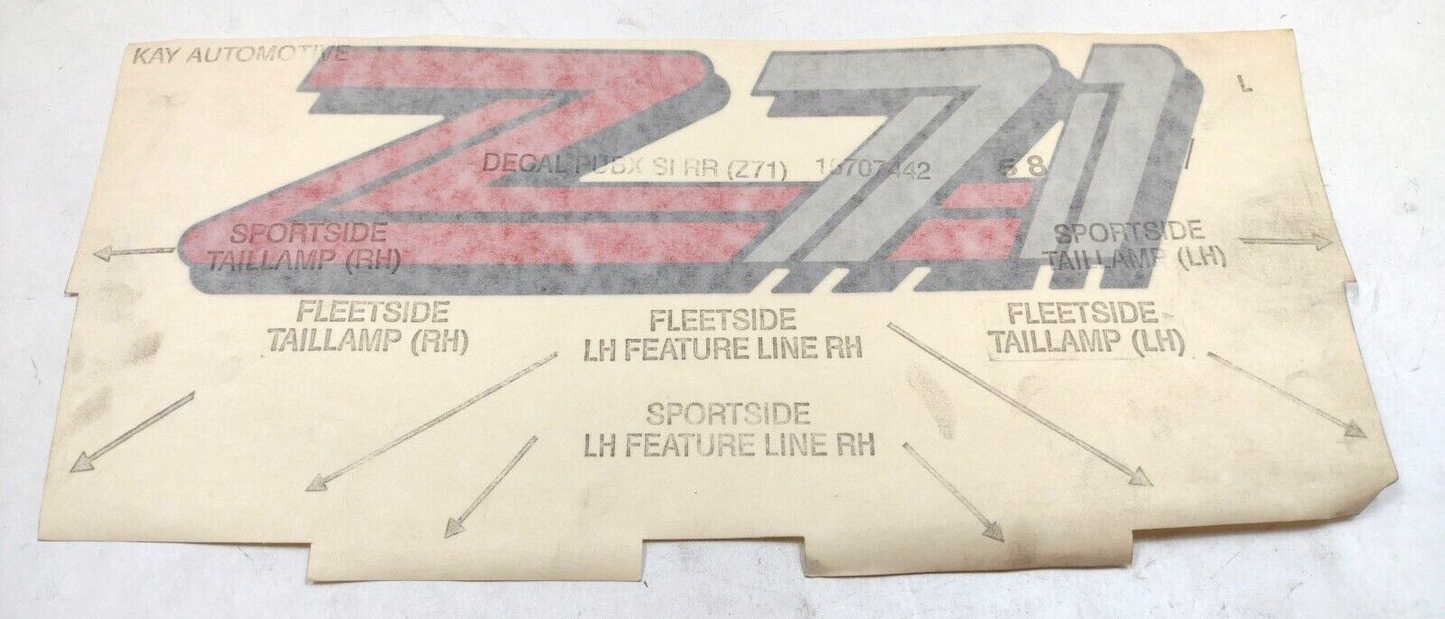 Genuine OEM GM Chevy Silverado 1500 Truck Bed Decal 1999-2001 15707442