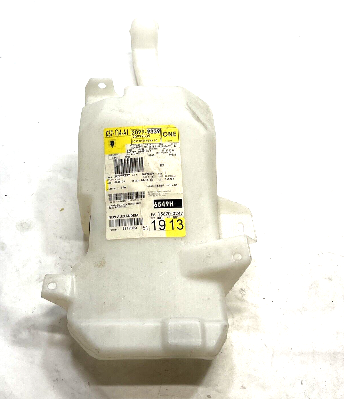 New OEM Genuine GM Escalade EXT 07-13 Windshield Washer Fluid Reservoir 20999339