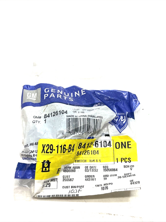 New OEM Genuine GM Savana 3500 16-23 Ignition & Start Switch Assembly 84126104