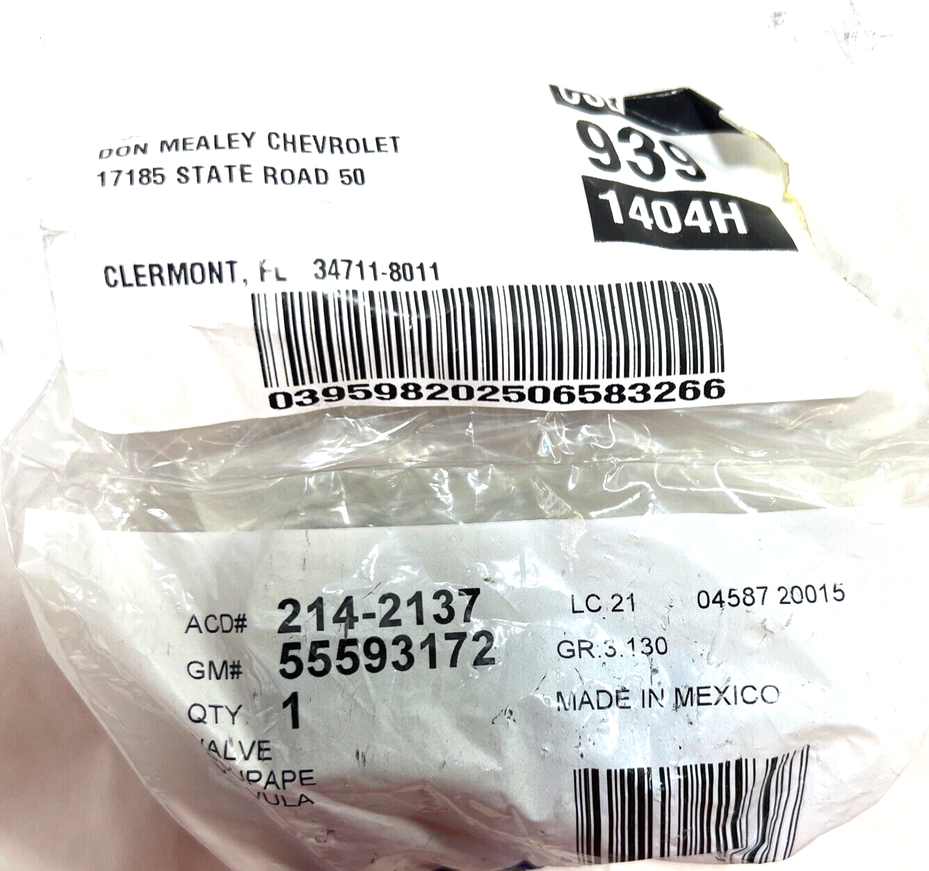 Genuine OEM GM ACDelco ELR Vapor Canister Vent Valve 2011-2016 2142137