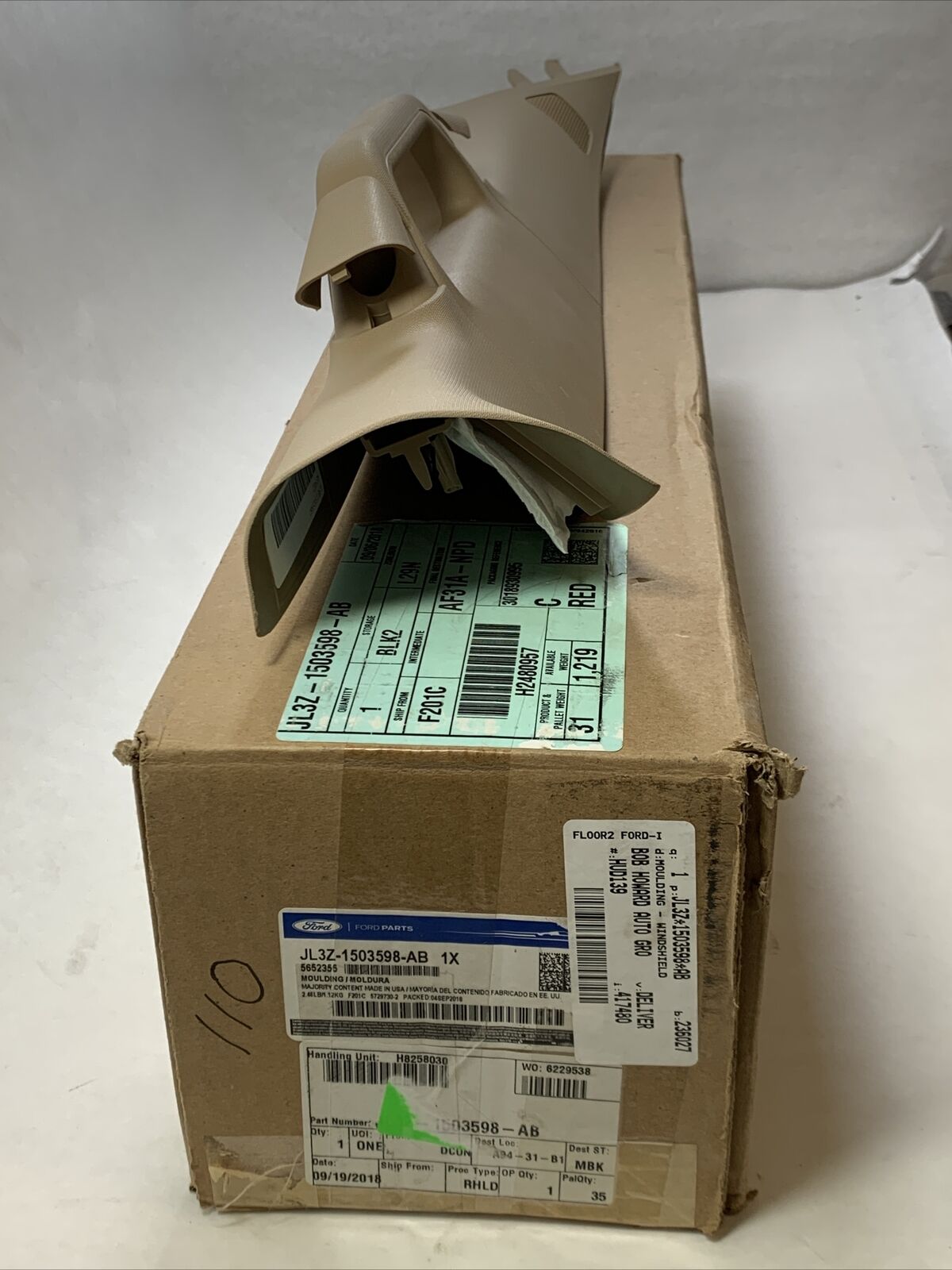 New OEM Ford F150 Windshield Trim Molding Passenger Side 2018-20 JL3Z1503598AB