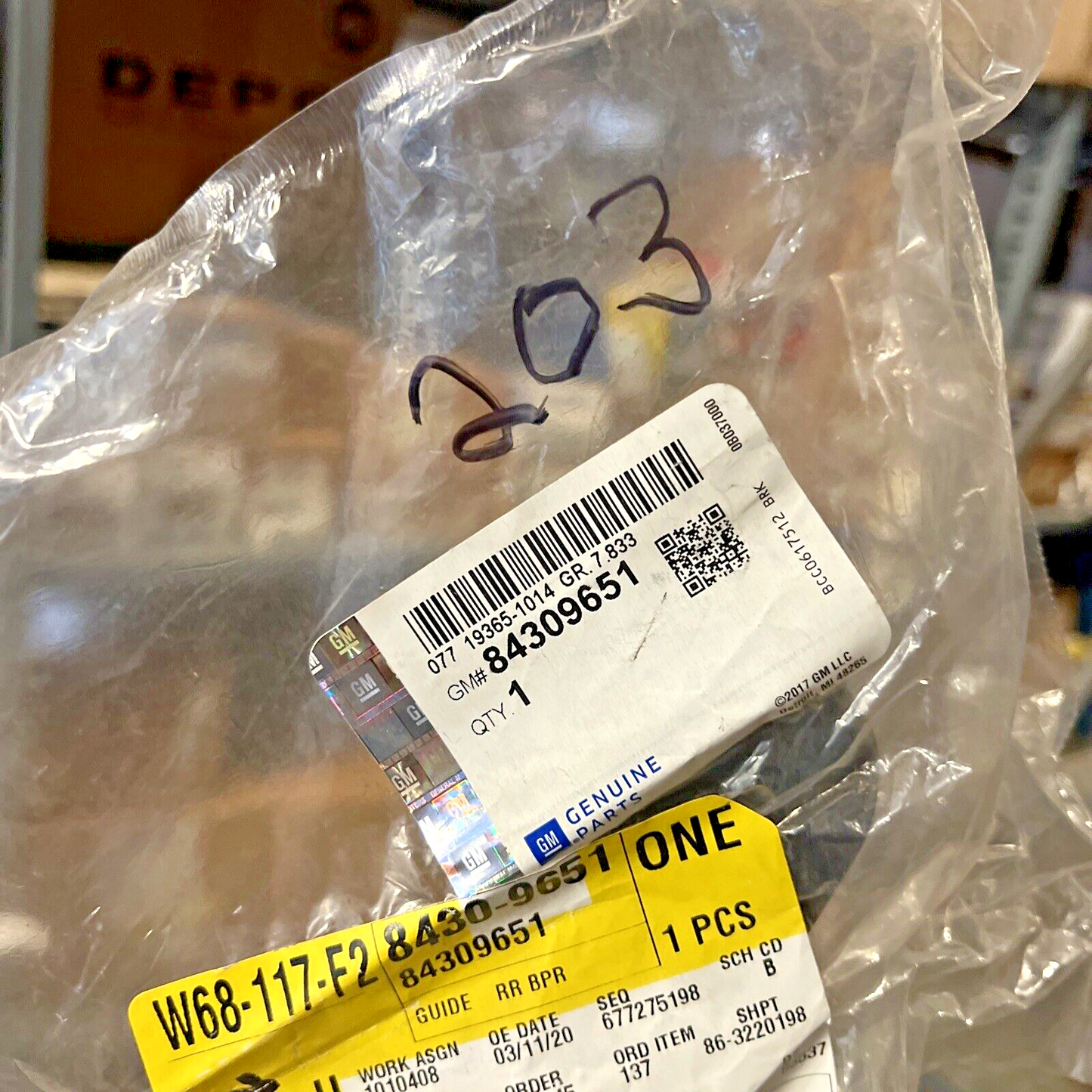 Genuine OEM GM Acadia Rear Right Passenger Side Bumper Fascia Guide 84309651