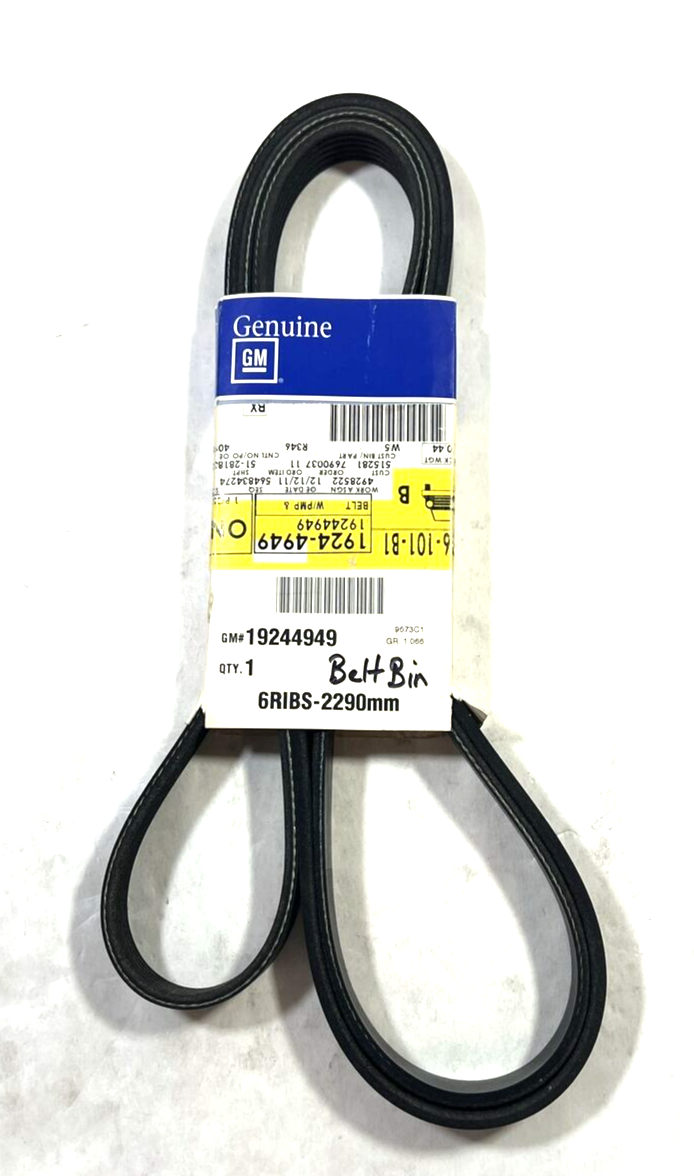 Genuine OEM GM Rainier V Ribbed Serpentine Belt 2002-2006 19244949
