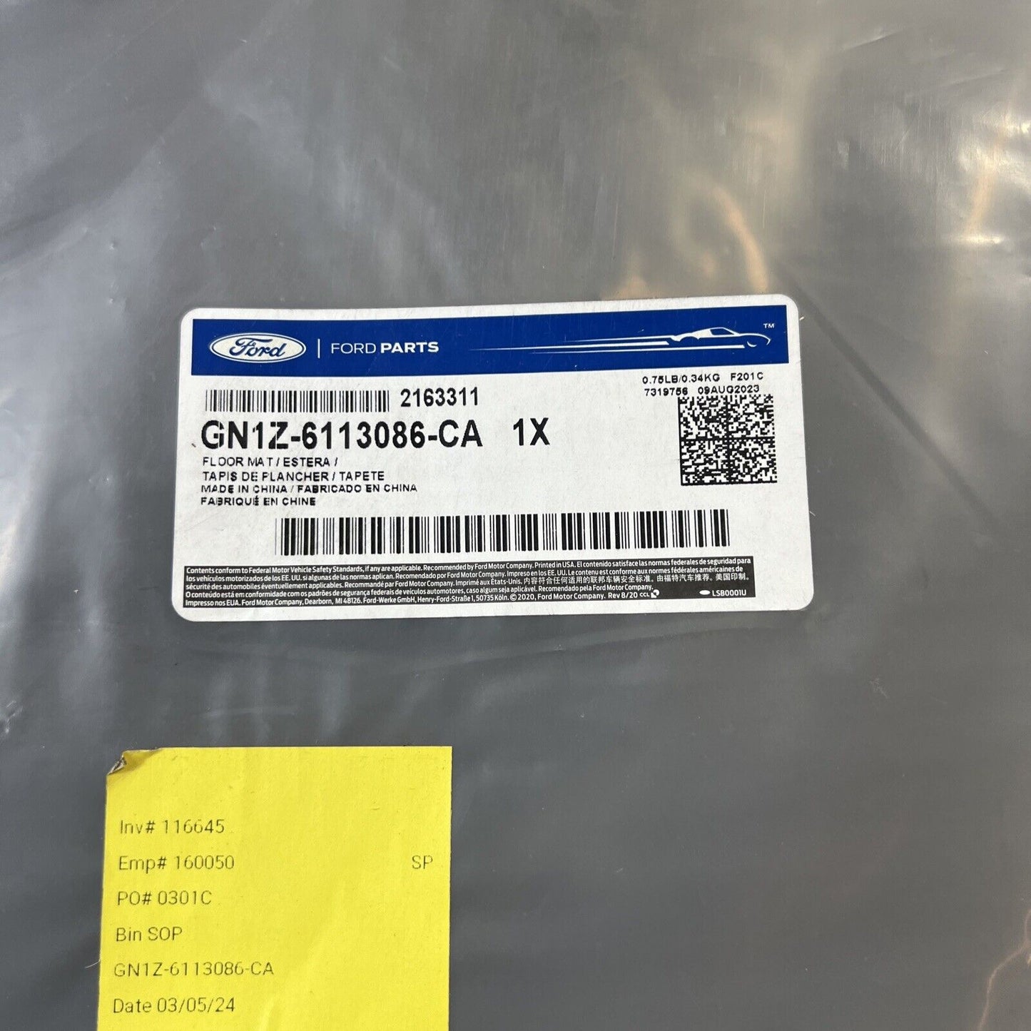 NEW Genuine OEM Ford All Weather Front Floor Mat Set GN1Z6113086CA