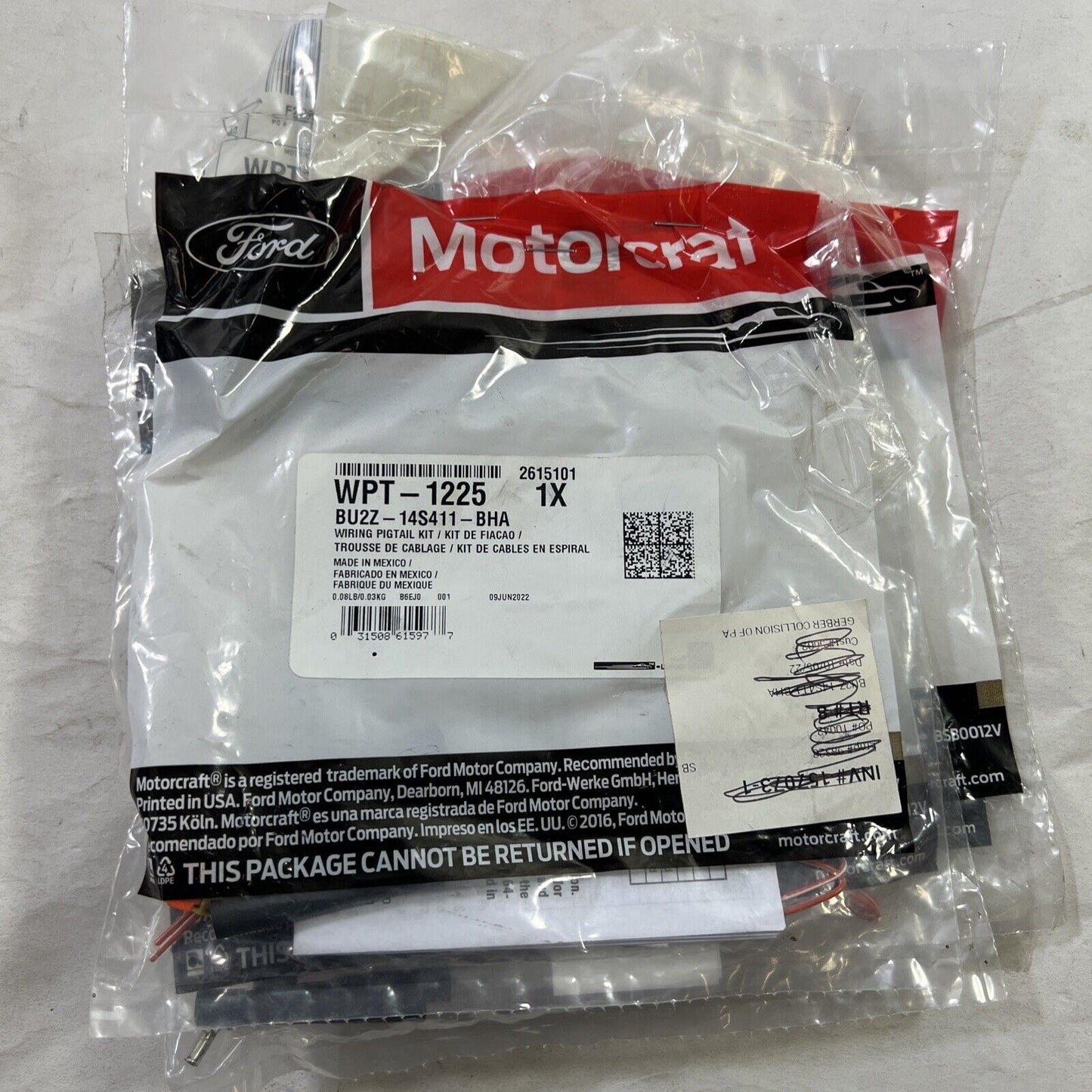 Genuine OEM Ford Wire Assembly Motorcraft WPT1225
